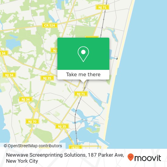 Mapa de Newwave Screenprinting Solutions, 187 Parker Ave