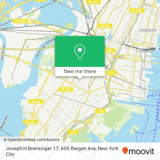 Joseph H Brensinger 17, 600 Bergen Ave map