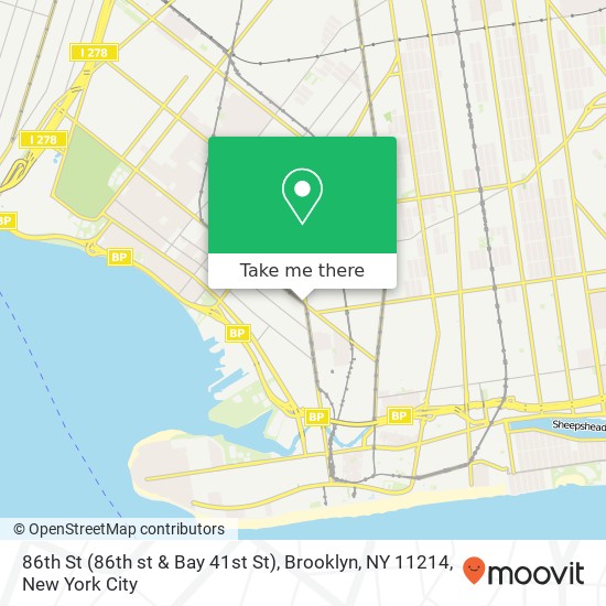 Mapa de 86th St (86th st & Bay 41st St), Brooklyn, NY 11214