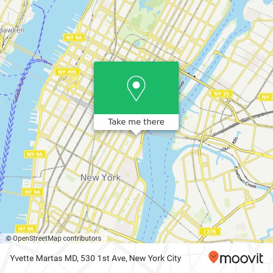 Mapa de Yvette Martas MD, 530 1st Ave