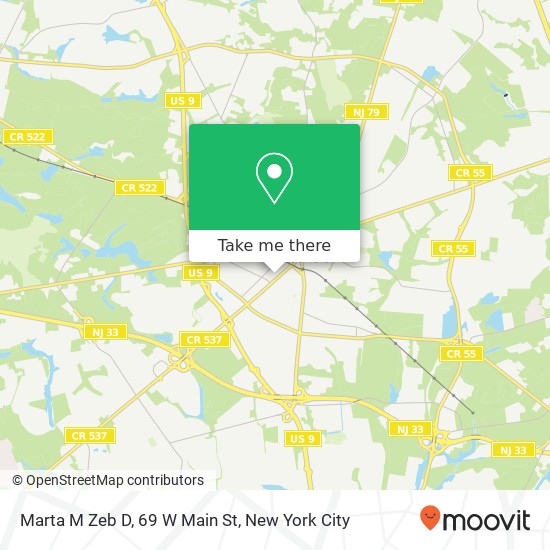 Marta M Zeb D, 69 W Main St map