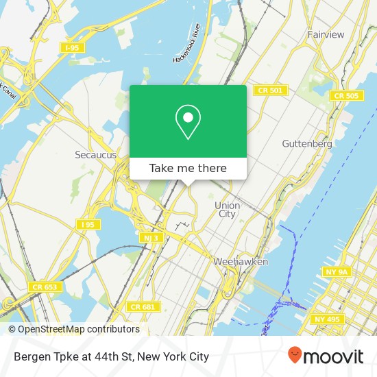 Bergen Tpke at 44th St map