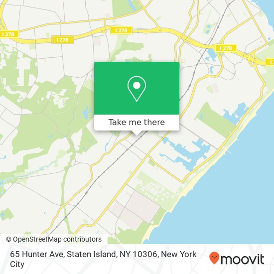 Mapa de 65 Hunter Ave, Staten Island, NY 10306