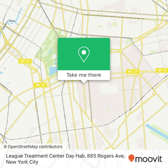 Mapa de League Treatment Center Day Hab, 885 Rogers Ave