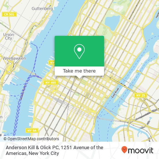 Anderson Kill & Olick PC, 1251 Avenue of the Americas map