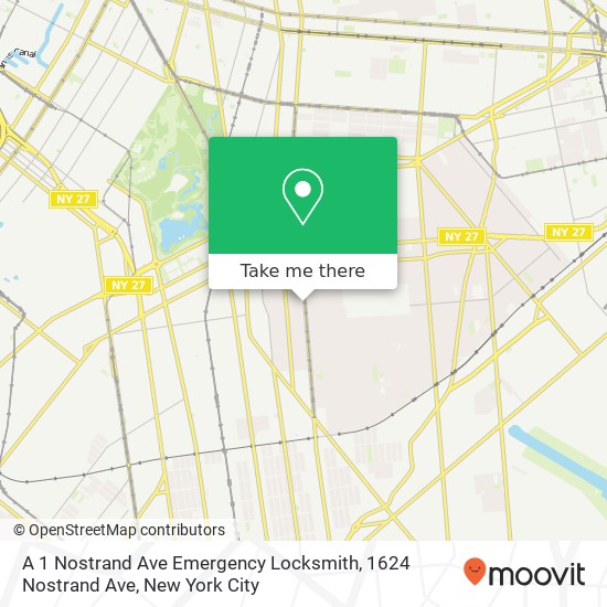 A 1 Nostrand Ave Emergency Locksmith, 1624 Nostrand Ave map