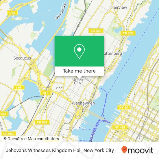 Mapa de Jehovah's Witnesses Kingdom Hall