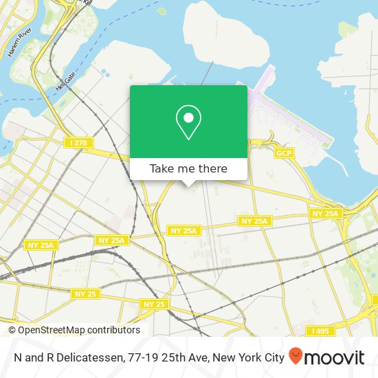Mapa de N and R Delicatessen, 77-19 25th Ave