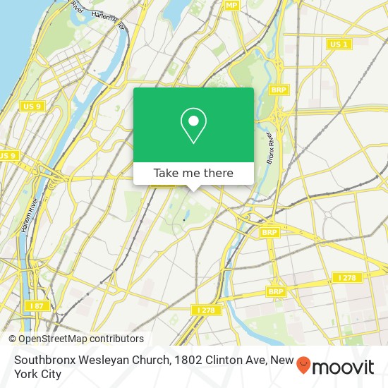 Mapa de Southbronx Wesleyan Church, 1802 Clinton Ave