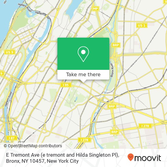 E Tremont Ave (e tremont and Hilda Singleton Pl), Bronx, NY 10457 map