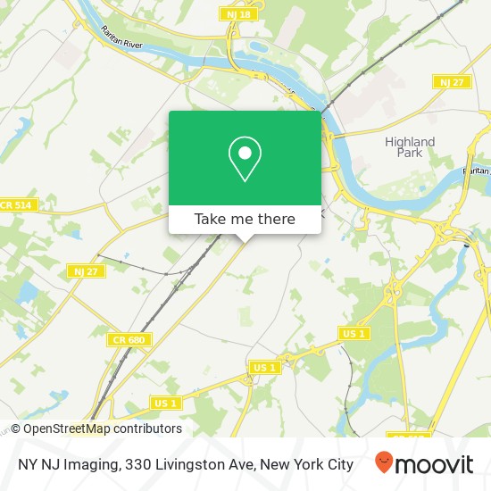 Mapa de NY NJ Imaging, 330 Livingston Ave