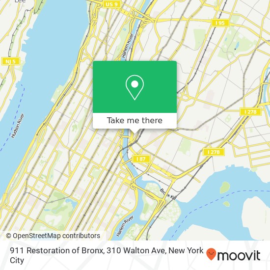 911 Restoration of Bronx, 310 Walton Ave map