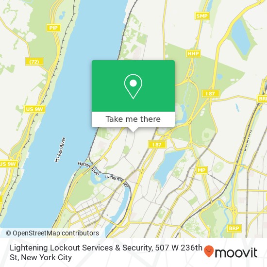 Mapa de Lightening Lockout Services & Security, 507 W 236th St