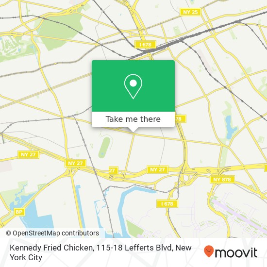 Mapa de Kennedy Fried Chicken, 115-18 Lefferts Blvd