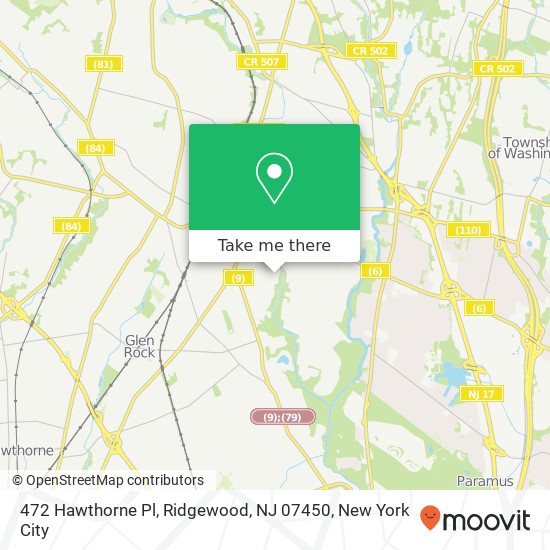 472 Hawthorne Pl, Ridgewood, NJ 07450 map