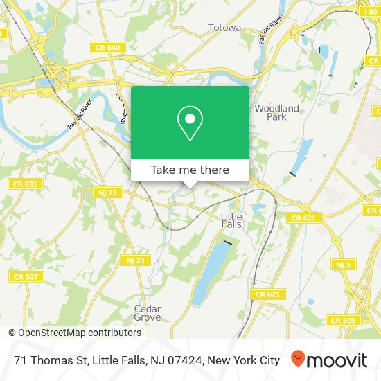 Mapa de 71 Thomas St, Little Falls, NJ 07424
