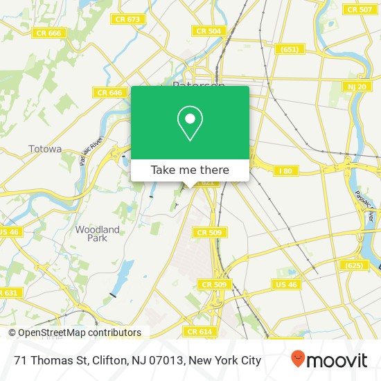 Mapa de 71 Thomas St, Clifton, NJ 07013