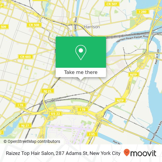 Mapa de Raizez Top Hair Salon, 287 Adams St