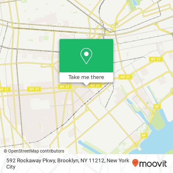 Mapa de 592 Rockaway Pkwy, Brooklyn, NY 11212