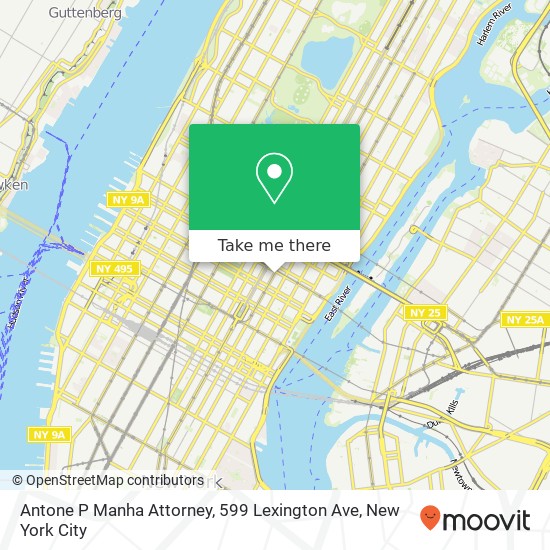 Mapa de Antone P Manha Attorney, 599 Lexington Ave