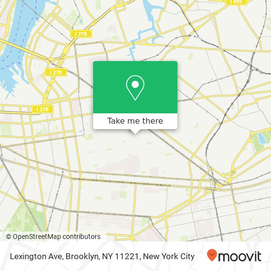 Mapa de Lexington Ave, Brooklyn, NY 11221