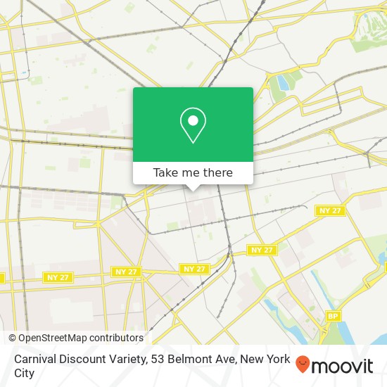 Mapa de Carnival Discount Variety, 53 Belmont Ave