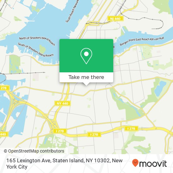 Mapa de 165 Lexington Ave, Staten Island, NY 10302