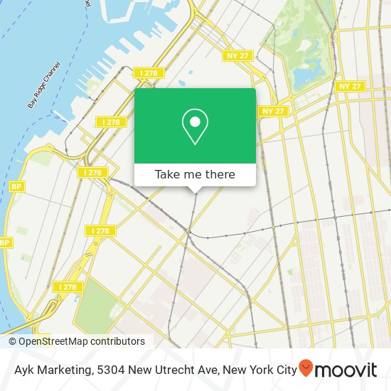 Mapa de Ayk Marketing, 5304 New Utrecht Ave