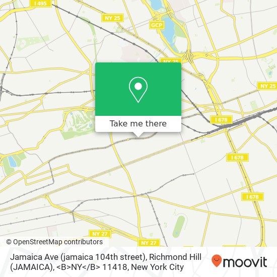 Mapa de Jamaica Ave (jamaica 104th street), Richmond Hill (JAMAICA), <B>NY< / B> 11418