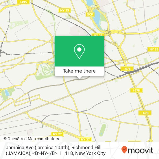 Mapa de Jamaica Ave (jamaica 104th), Richmond Hill (JAMAICA), <B>NY< / B> 11418