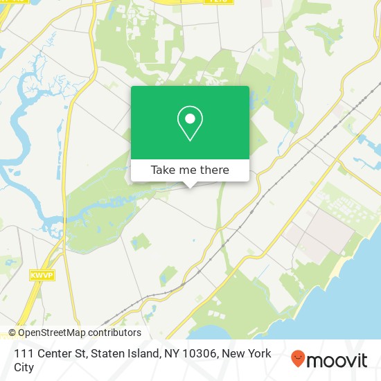 Mapa de 111 Center St, Staten Island, NY 10306