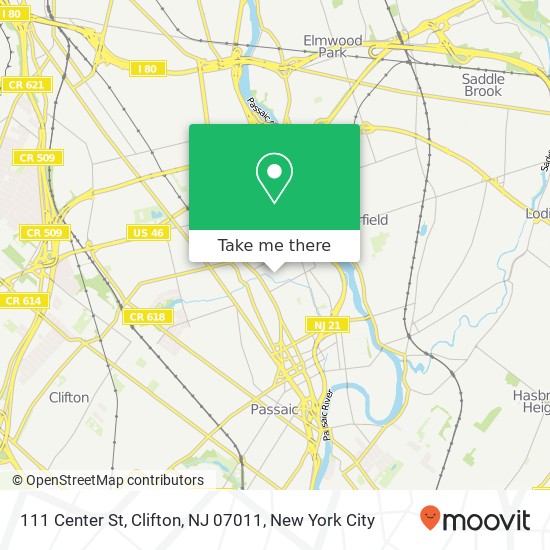 111 Center St, Clifton, NJ 07011 map