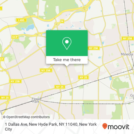 Mapa de 1 Dallas Ave, New Hyde Park, NY 11040