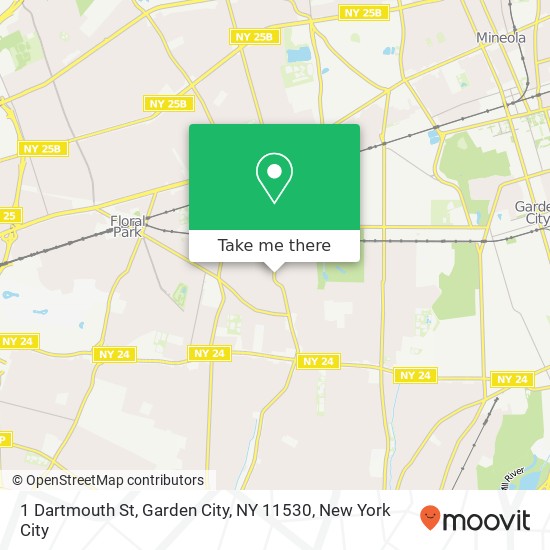 Mapa de 1 Dartmouth St, Garden City, NY 11530