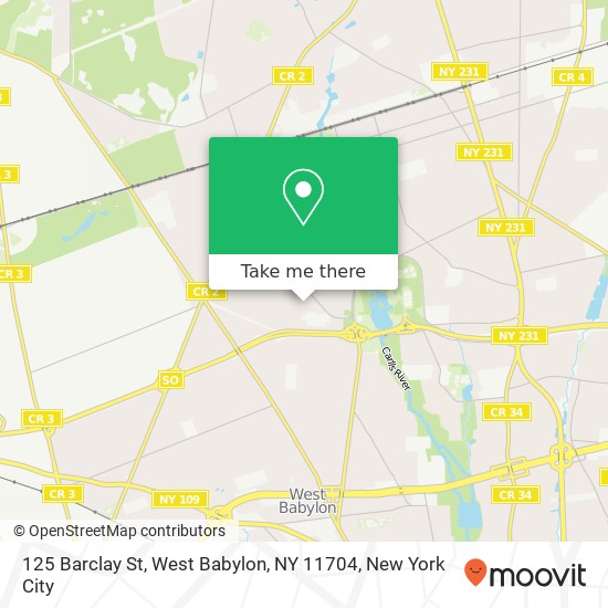 Mapa de 125 Barclay St, West Babylon, NY 11704