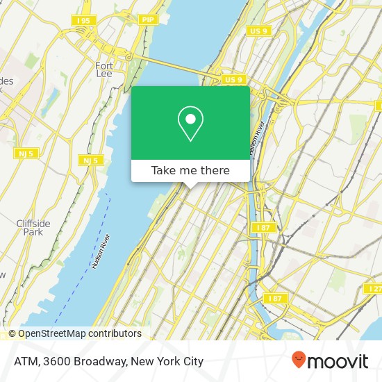 Mapa de ATM, 3600 Broadway