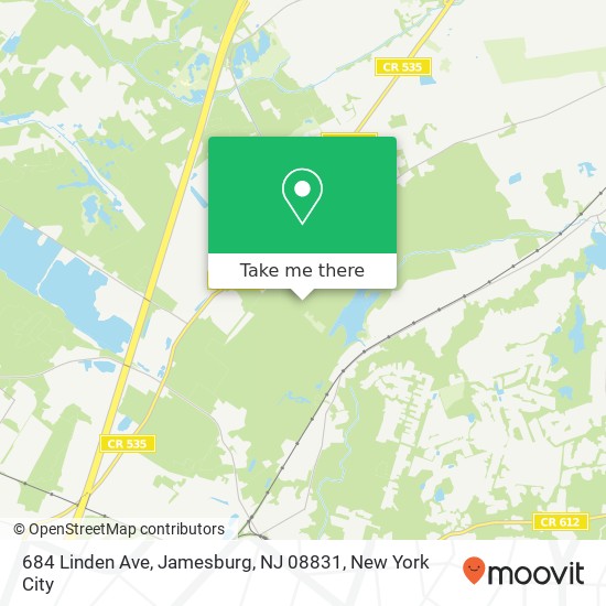 Mapa de 684 Linden Ave, Jamesburg, NJ 08831