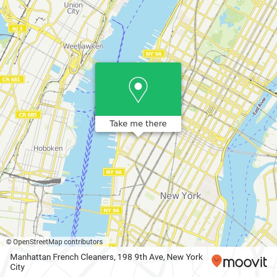 Mapa de Manhattan French Cleaners, 198 9th Ave