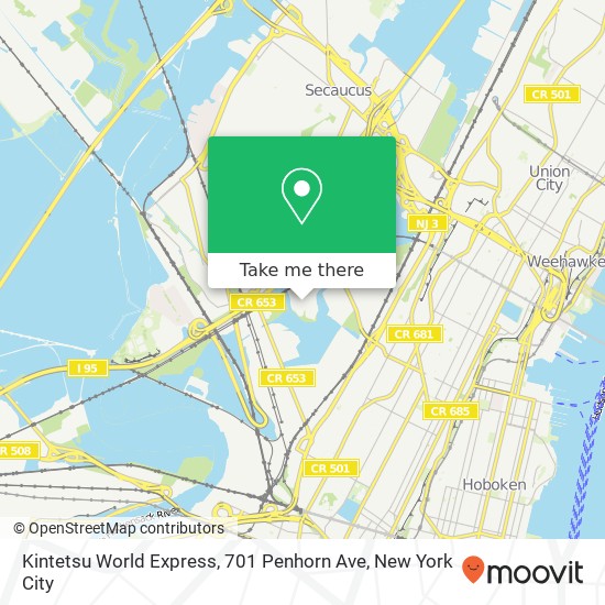 Mapa de Kintetsu World Express, 701 Penhorn Ave