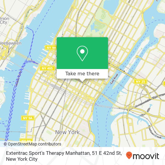 Mapa de Extentrac Sport's Therapy Manhattan, 51 E 42nd St