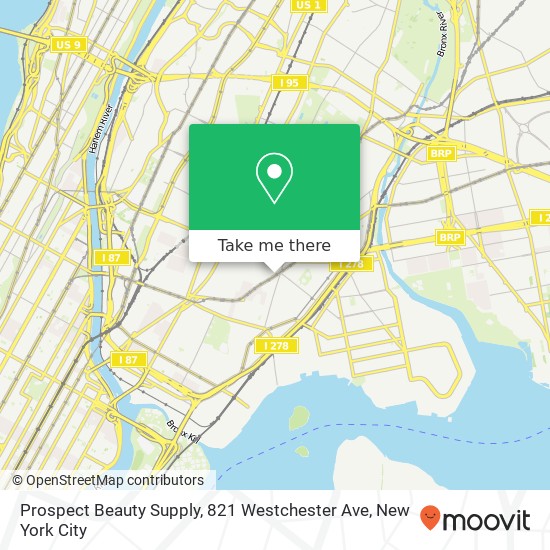 Prospect Beauty Supply, 821 Westchester Ave map