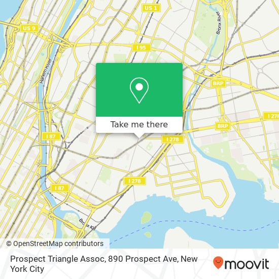 Mapa de Prospect Triangle Assoc, 890 Prospect Ave