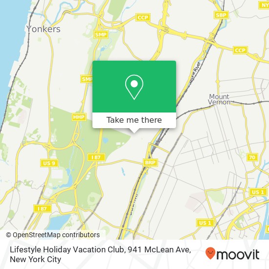 Mapa de Lifestyle Holiday Vacation Club, 941 McLean Ave