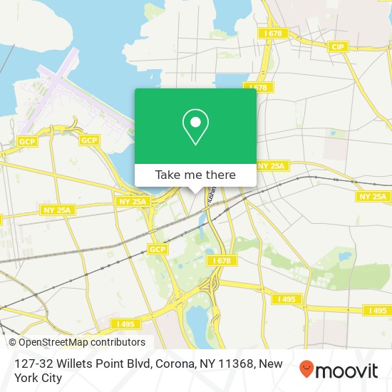 Mapa de 127-32 Willets Point Blvd, Corona, NY 11368