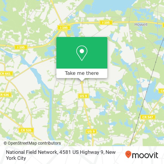 Mapa de National Field Network, 4581 US Highway 9