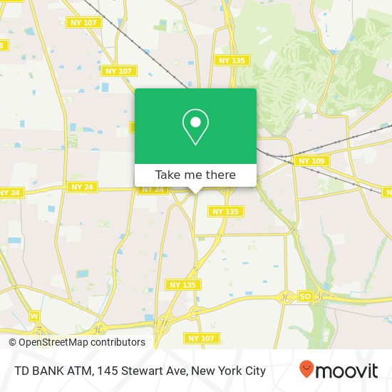 TD BANK ATM, 145 Stewart Ave map