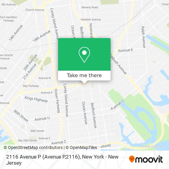 Mapa de 2116 Avenue P (Avenue P,2116)