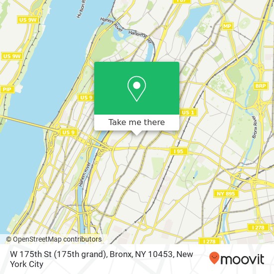 W 175th St (175th grand), Bronx, NY 10453 map