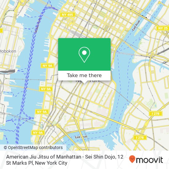 American Jiu Jitsu of Manhattan - Sei Shin Dojo, 12 St Marks Pl map