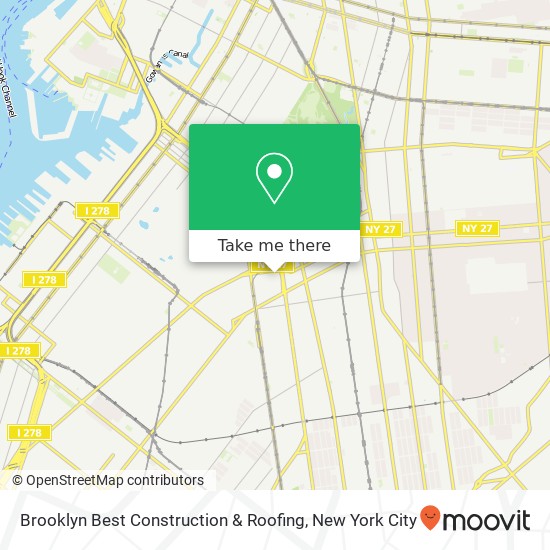 Brooklyn Best Construction & Roofing map